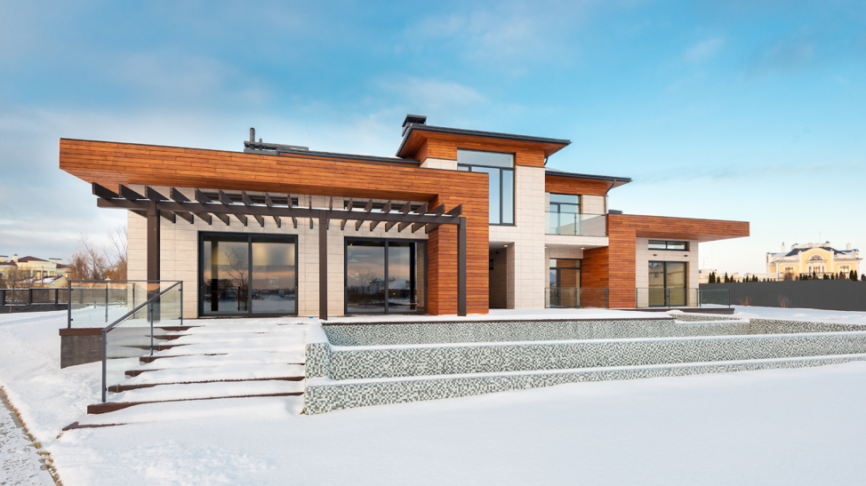 beautiful home during winter