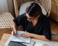 woman working at a desk
